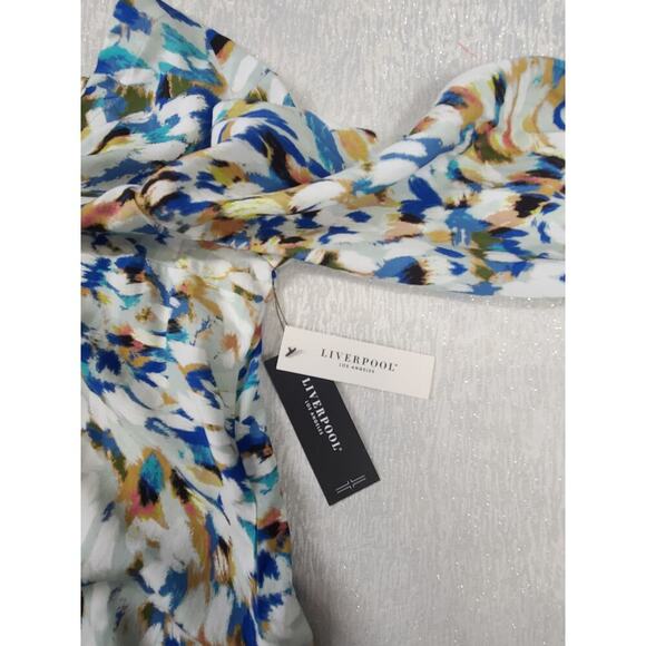 Liverpool LA women's blouse abstract print NWT Size petite XS office church - Picture 6 of 10